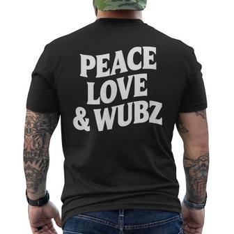 Peace Love & Wubz Edm Dubstep Rave Dance Phrase Men's T-shirt Back Print - Thegiftio UK