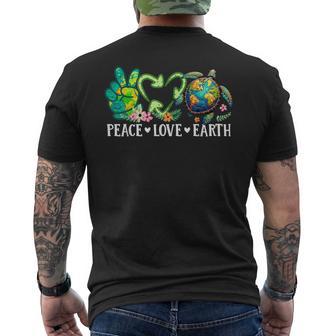 Peace Love Earth Day Everyday Love Earth Environmentalist Men's T-shirt Back Print - Thegiftio UK