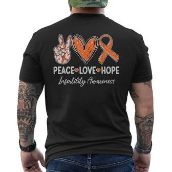 Peace Love Hope Infertility Awareness Transfer Day Ivf Men's T-shirt Back Print - Thegiftio UK