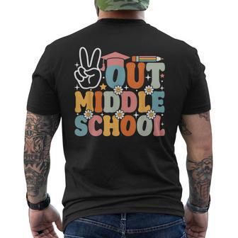 Peace Out Middle School Last Day Of School Graduation Men's T-shirt Back Print - Thegiftio UK