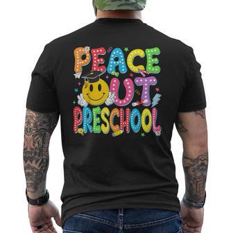 Peace Out Preschool Student Graduation Last Day Of School Men's T-shirt Back Print - Monsterry