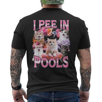 I Pee In Pools Lustige Bootleg Katze T-Shirt mit Rückendruck - Seseable