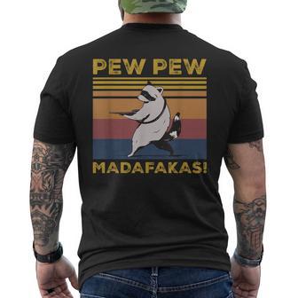 Pew Pew Madafakas Raccoon Lover intage Retro T-shirt da uomo con stampa posteriore - Novitaregali