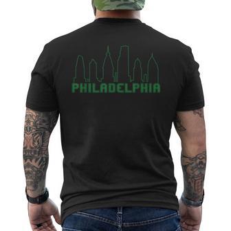 Philadelphia Skyline Downtown Cityscape Brotherly Love Cute Men's T-shirt Back Print - Thegiftio UK