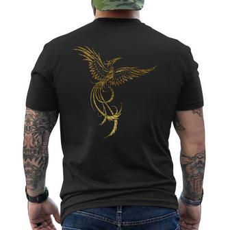 - Phoenix Doré – Tons Or Jaune Et Marron T-shirt imprimé au dos - Cadeauxyz