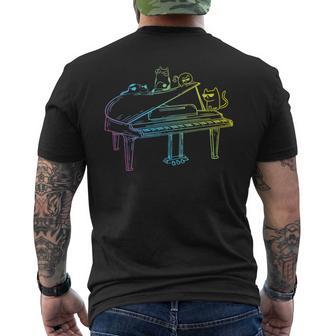 Piano Cats Piano Lover Piano Player Pianista Amante De Los Gatos Camiseta Hombre Estampado Espalda - Regaloses
