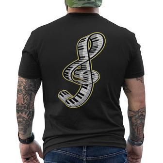 Piano Teclado Agudos Clave Camisas Música Músico Camiseta Hombre Estampado Espalda - Regaloses