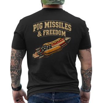 Pig Missiles And Freedom 4Th Of July Hotdog Men's T-shirt Back Print - Thegiftio UK