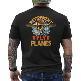Pilot Retirement Father's Day Grandpa Aircraft Airplane Men's T-shirt Back Print - Thegiftio UK