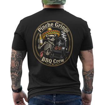 Pinche Gringo Bbq Crew Skeleton Pig Grilling Beer On Back Men's T-shirt Back Print - Thegiftio UK
