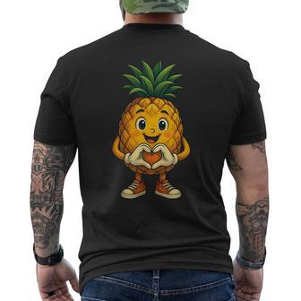 Pineapple With Heart Sweet Pineapple Motif With Heart Men's T-shirt Back Print - Thegiftio UK
