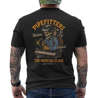 Pipefitters Working Class Plumber Pipefitter Union Worker Men's T-shirt Back Print - Thegiftio UK
