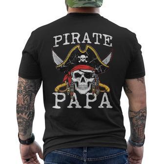 Pirate Papa Skull Family Matching Costume Dad Grandpa Men Men's T-shirt Back Print | Mazezy