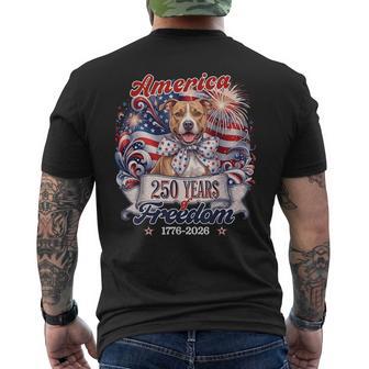 Pitbull Dog 250Th America Patriotic Usa 4Th Of July Men's T-shirt Back Print - Thegiftio UK