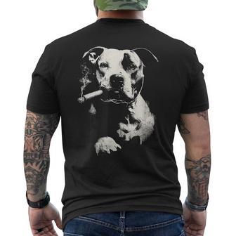 Pitbull Dog Owner For Dad Father's Day Men's T-shirt Back Print - Monsterry