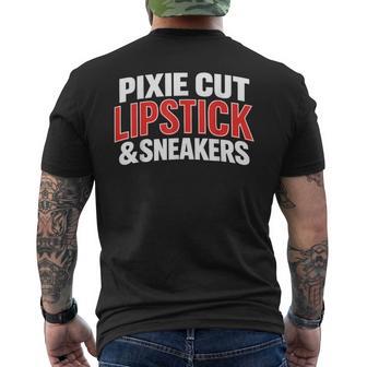 Pixie Cut Lipstick And Sneakers Quote Men's T-shirt Back Print - Monsterry