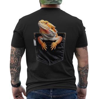 Pocket Bearded Dragon Reptile Animal Beardie Bearded Dragon Men's T-shirt Back Print - Monsterry