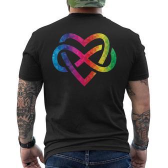 Poliamore Inifinite Cuore Arcobaleno T-shirt da uomo con stampa posteriore - Novitaregali