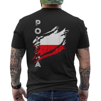 Polskaintage Flag Polonia Orgullo Polaco Raíces Polacas Camiseta Hombre Estampado Espalda - Regaloses