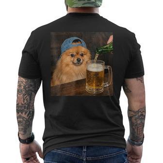 Pomerania Bebiendo Cerveza Divertido Pomerania Perro Meme Camiseta Hombre Estampado Espalda - Regaloses