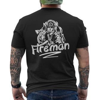 Pompiereigili Del Fuocoigili Del Fuoco Lavoro T-shirt da uomo con stampa posteriore - Novitaregali