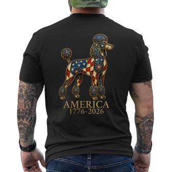 Poodle Dog Lover Mosaic America 1776-2026 4Th Of July Men's T-shirt Back Print - Monsterry