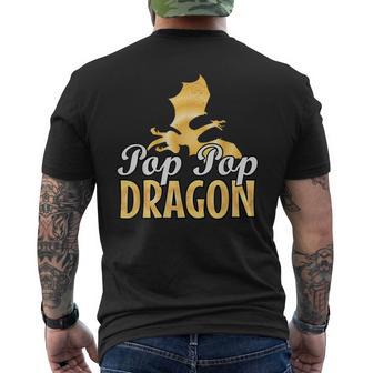 Pop Pop Dragon Lover Father's Day Men's T-shirt Back Print - Thegiftio UK