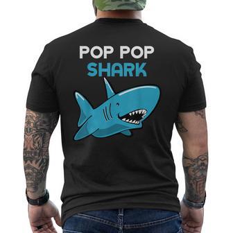Pop-Pop Shark Family Grandpa Poppop Men's T-shirt Back Print - Thegiftio UK