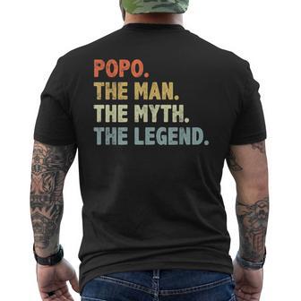 Popo The Man Myth Legend Father’S Day For Popo Men's T-shirt Back Print - Thegiftio UK