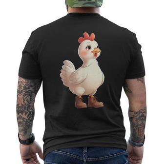 Poule Avec Bottes Ferme T-shirt imprimé au dos - Cadeauxyz