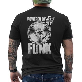 Powered By Funk Music 70年代 & 80年代 ビニール メンズTシャツ バックプリント - Kawaiitshirt