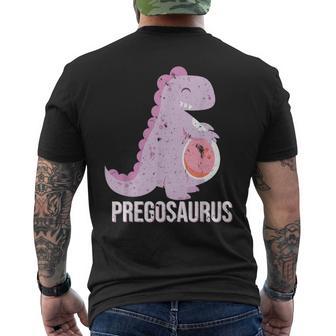 Pregosaurus Lustige Dinosaurierchwangerschaft T-Shirt mit Rückendruck - Seseable