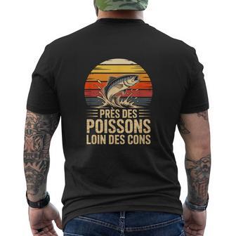 Pres Des Poissons Loin Des Cons Humour Pecheur T-shirt imprimé au dos - Cadeauxyz