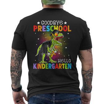 Preschool Graduation Hello Kindergarten T-Rex Dino Boys Kids Men's T-shirt Back Print - Monsterry