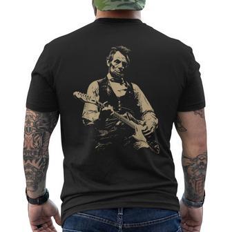 President Abraham Lincoln Abe Lincoln Playing Guitar Men's T-shirt Back Print | Mazezy
