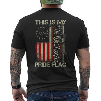 This Is My Pride Flag Usa Patriotic Gun American Flag Men's T-shirt Back Print - Thegiftio UK
