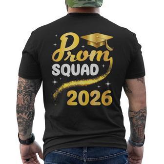 Prom Squad 2026 Senior Graduation Class Of School Gold Cap Men's T-shirt Back Print - Thegiftio UK