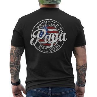 Promoted To Papa Est 2026 Stamp First Time Dad To Be Men's T-shirt Back Print - Thegiftio UK