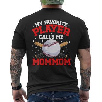 Proud Baseball Mommom Of A Baseball Player Mommom Men's T-shirt Back Print - Thegiftio UK