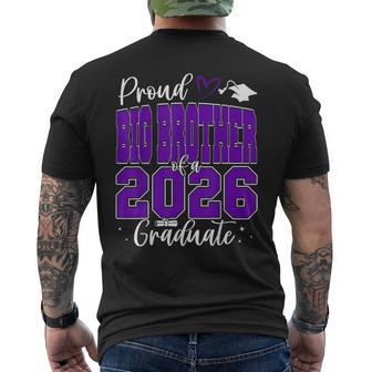 Proud Big Brother Of A Class Of 2026 Graduate Graduation Men's T-shirt Back Print - Thegiftio