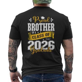 Proud Brother Of A Class Of 2026 Graduate For Graduation Men's T-shirt Back Print - Thegiftio