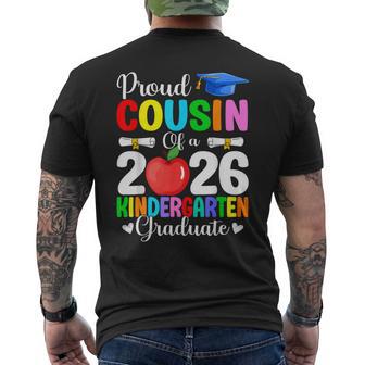 Proud Cousin Class Of 2026 Kindergarten Graduate Graduation Men's T-shirt Back Print - Thegiftio