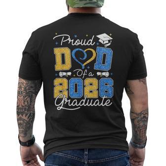 Proud Dad Of A 2026 Graduate Blue & Gold Senior 2026 Grad Men's T-shirt Back Print | Seseable UK