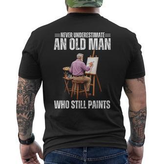 Proud Old Man Painter Dad Grandpa Father’S Day Men's T-shirt Back Print - Thegiftio UK
