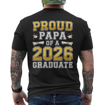 Proud Papa Of A 2026 Graduate Class Of 2026 Graduation Men's T-shirt Back Print - Thegiftio UK