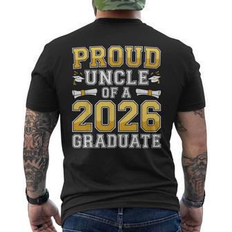 Proud Uncle Of A 2026 Graduate Class 2026 Graduation Men's T-shirt Back Print - Thegiftio UK
