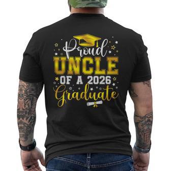 Proud Uncle Of A Class Of 2026 Graduate Senior Graduation Men's T-shirt Back Print - Thegiftio