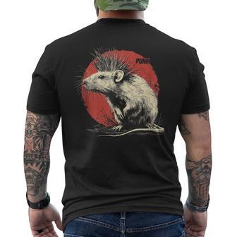 Punk Rock Rata In Mangas Camiseta Hombre Estampado Espalda - Regaloses
