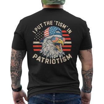 I Put The Tism In Patriotism Athletic Eagle 4Th Of July Kids Men's T-shirt Back Print - Monsterry