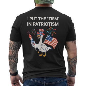 I Put The 'Tism' In Patriotism Goose American Pride Men's T-shirt Back Print - Thegiftio UK